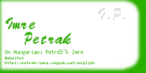 imre petrak business card